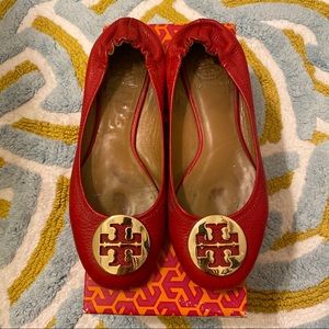 Tory Burch Tumbled Leather Reva Flats